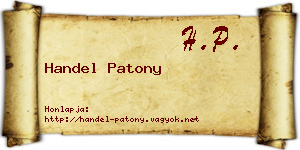 Handel Patony névjegykártya